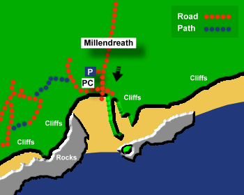 Millendreath Beach Map